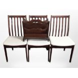 A set of six contemporary Danish Vandrup Stolefabrik teak dining chairs together with a