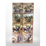 Eight Arcane Legions figurine sets including Egyptian cavalry, infantry, Han infantry,