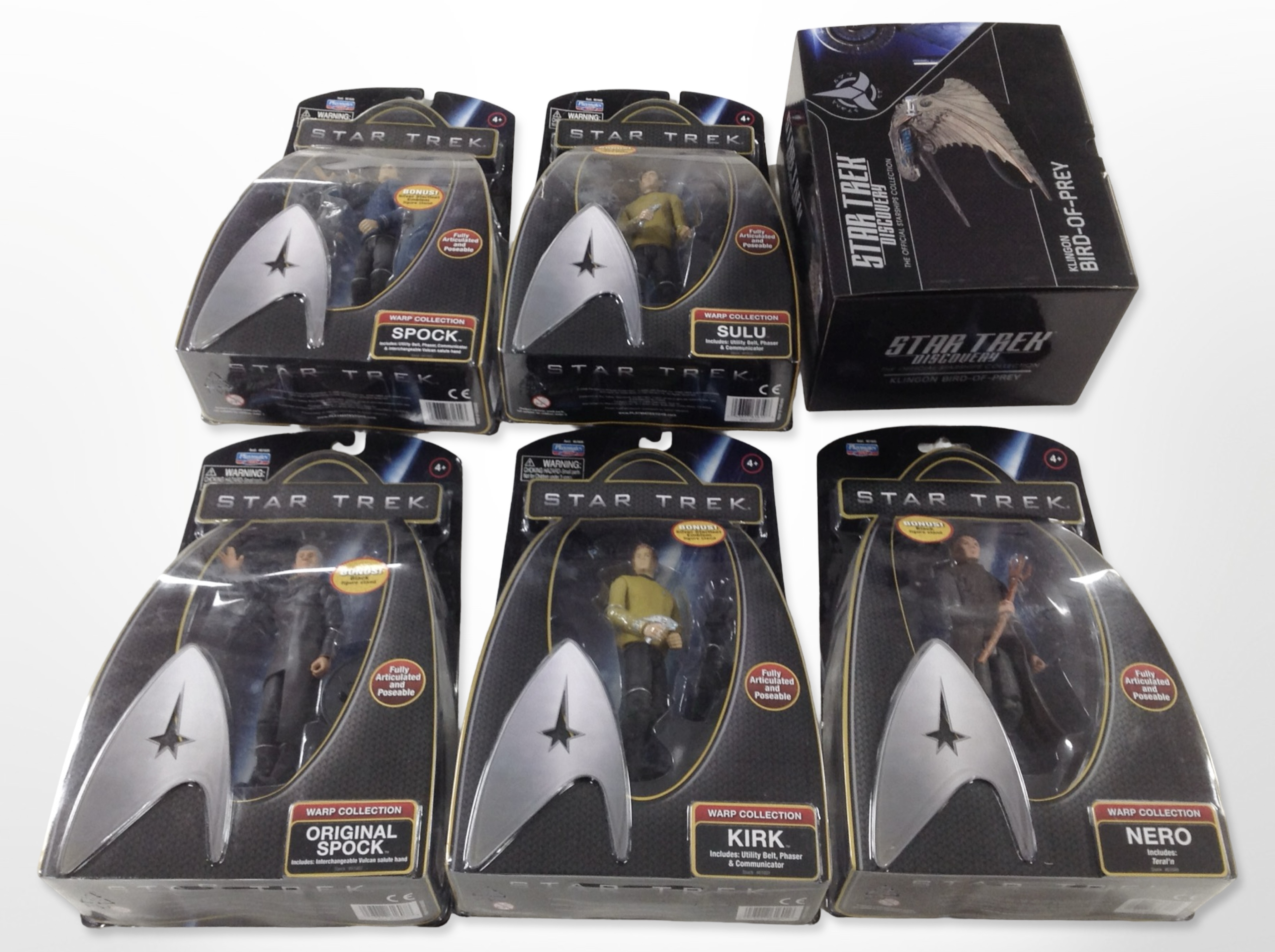 Five Playmates Toys Star Trek figurines,