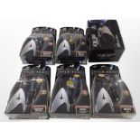 Five Playmates Toys Star Trek figurines,