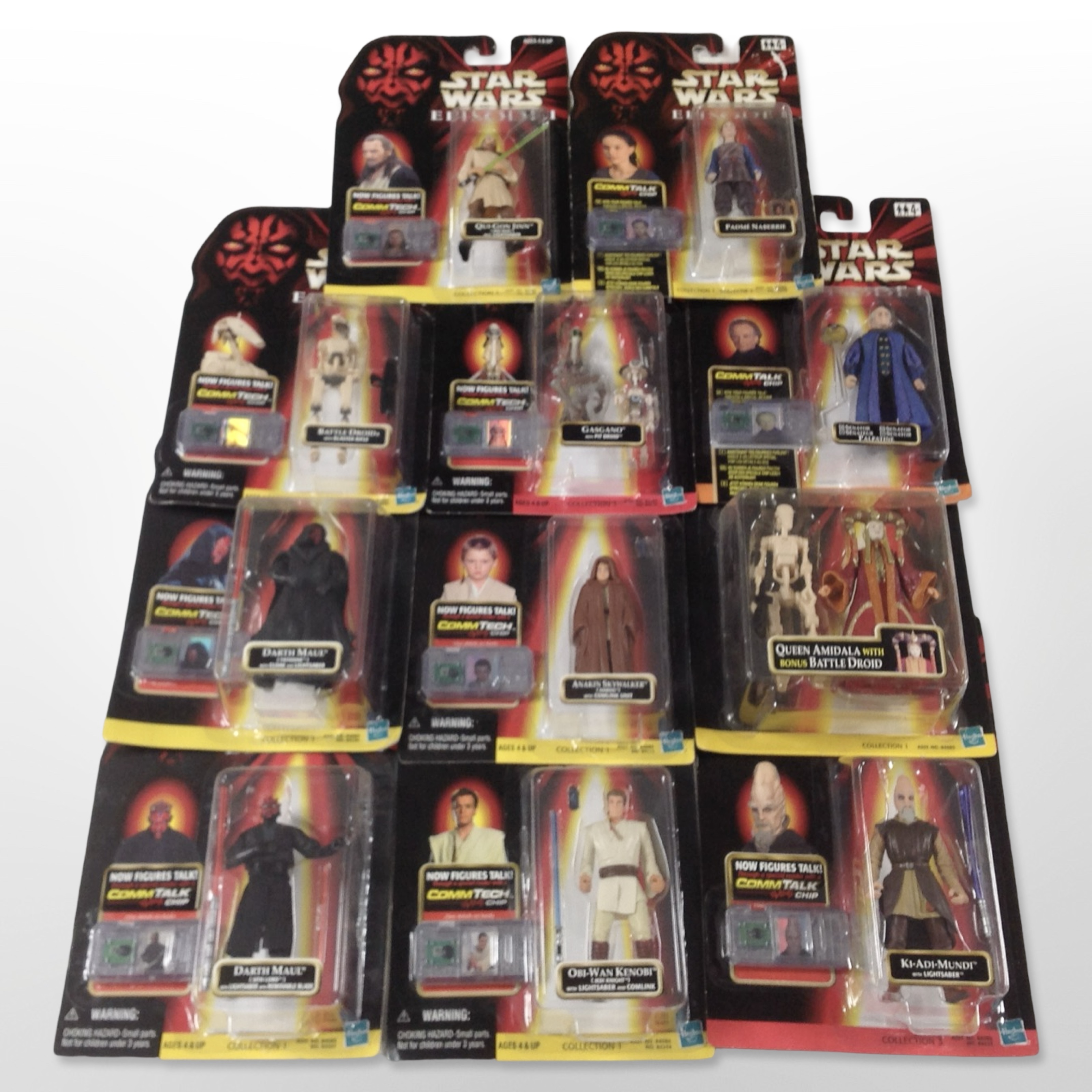 11 Hasbro Star Wars Episode I figurines, boxed.