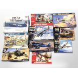 Ten Revell, Air Fix and other aircraft scale modelling kits, boxed.