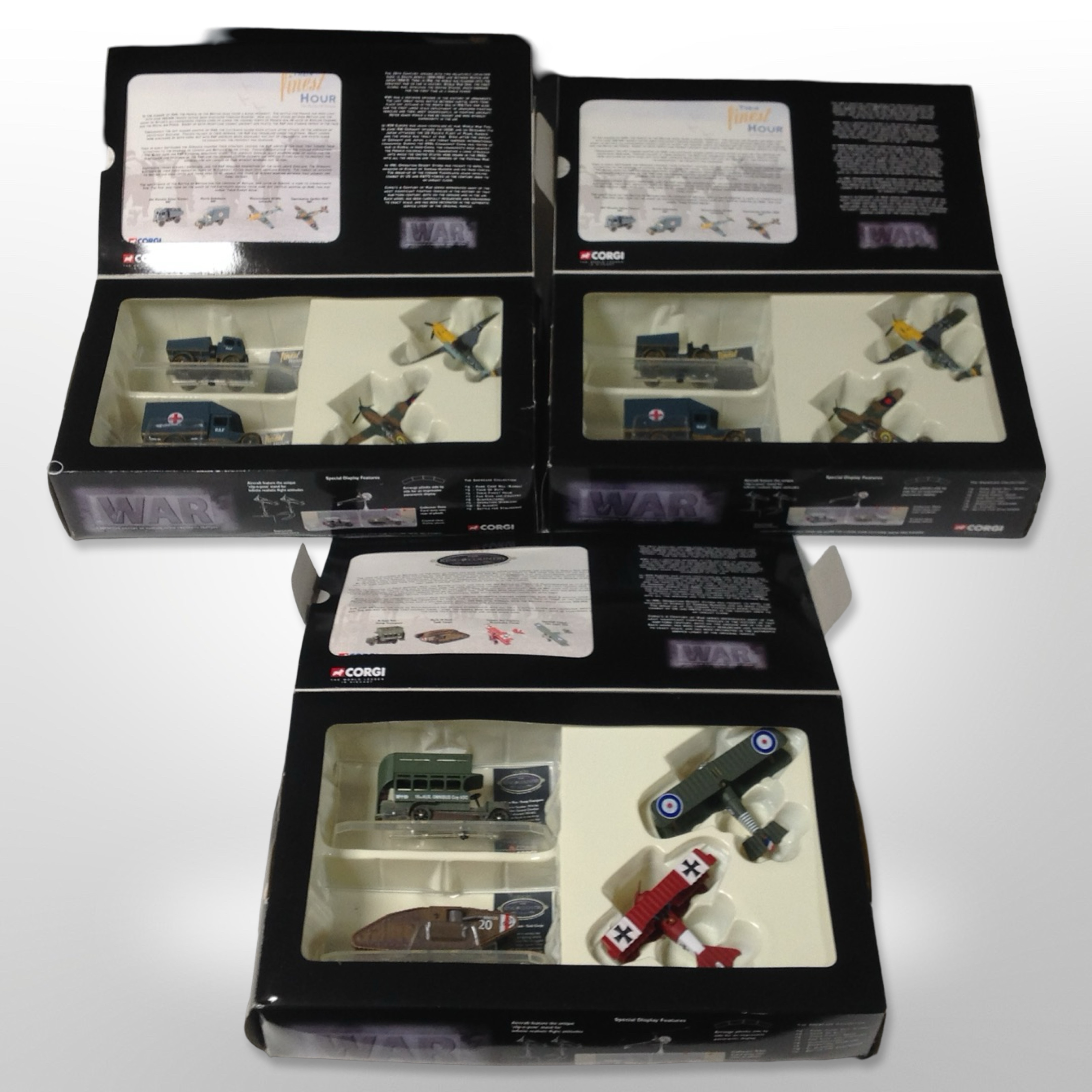 Three Corgi A Century of War die-cast model sets, Their Finest Hour: The Battle of Britain (x2),