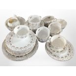 Approximately thirty six pieces of early 20th century English tea china decorated with floral