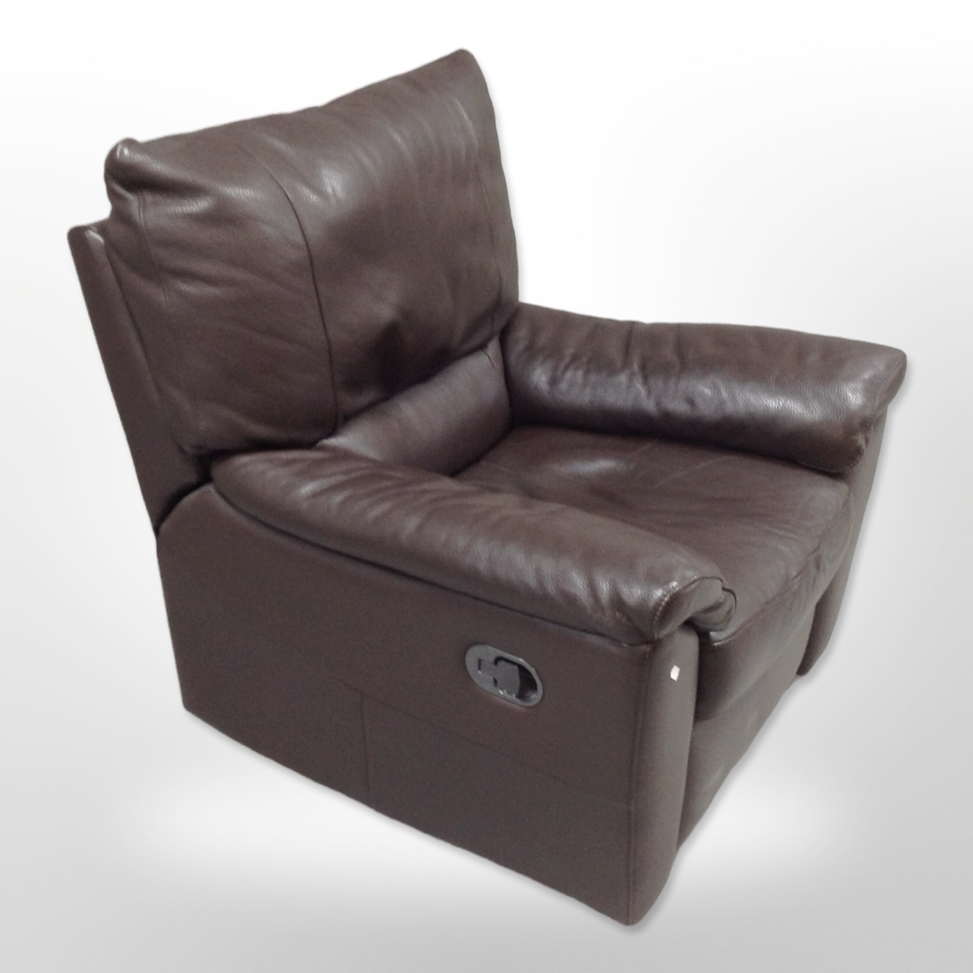 A contemporary stitched leather three seater settee, - Image 2 of 2
