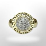 A 14ct yellow gold diamond cluster ring size O CONDITION REPORT: 3.9g.