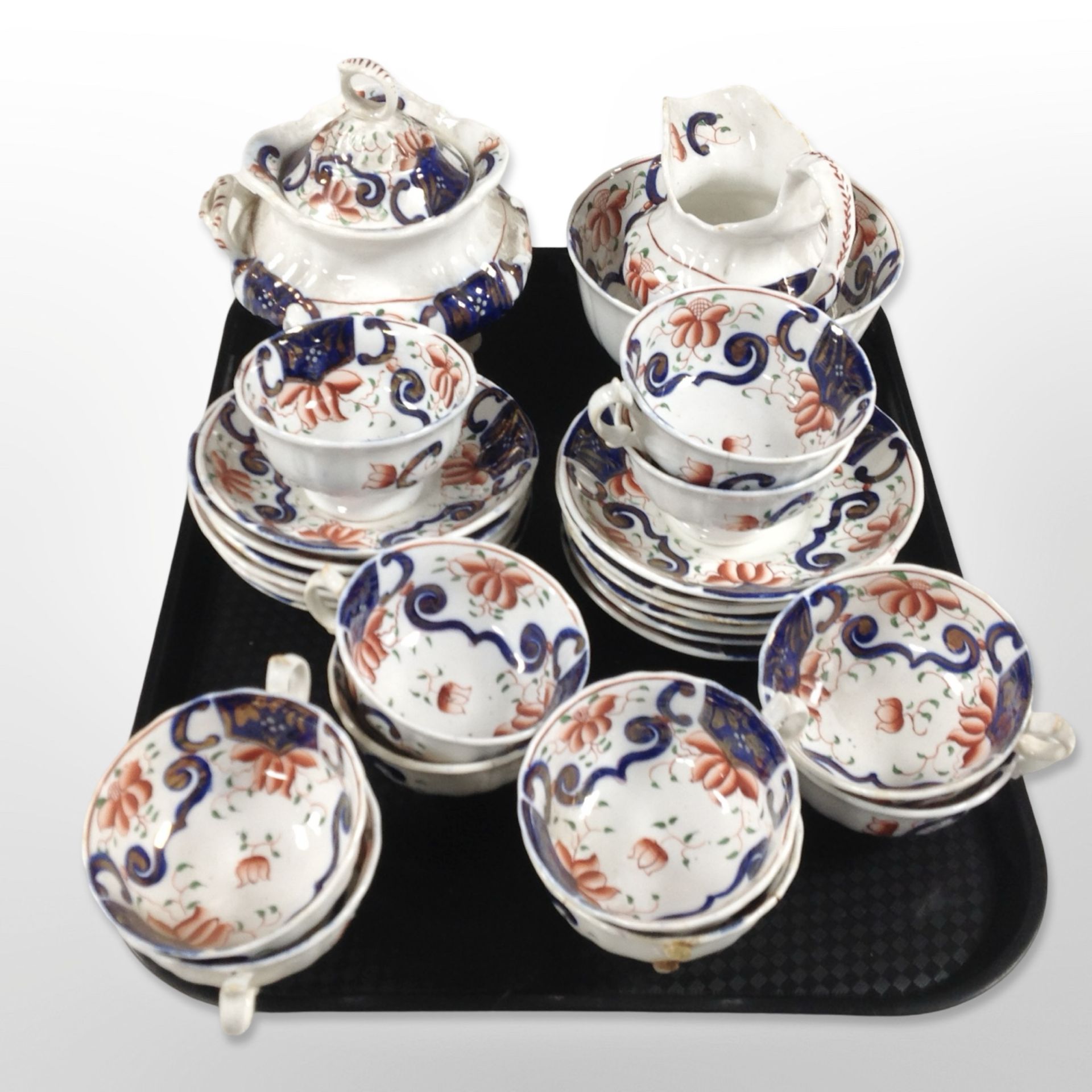 Twenty six pieces of late 19th century Imari tea china