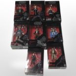 Eight Hasbro Star Wars The Black Series figurines, boxed.