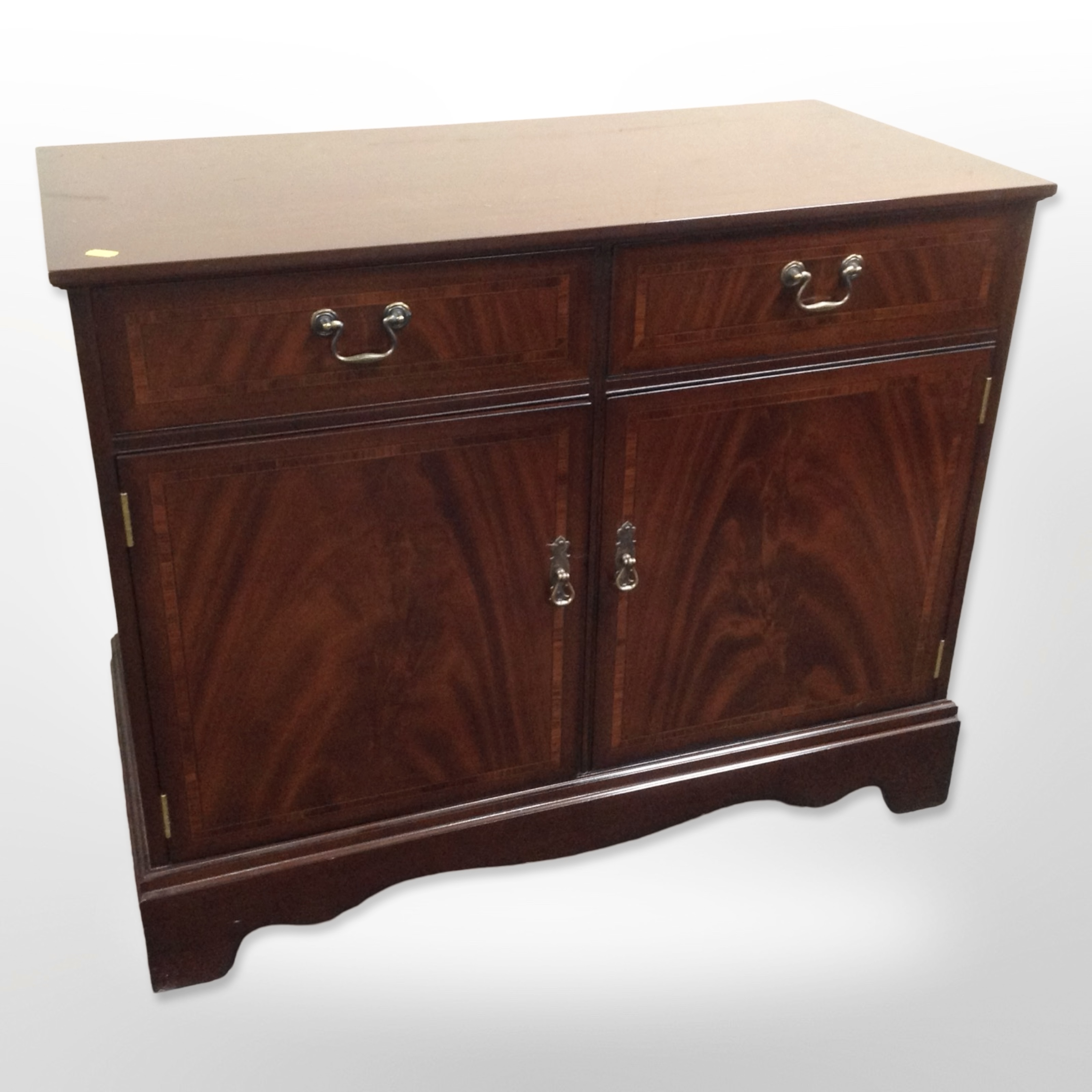 A reproduction Bridgecraft mahogany side cabinet,