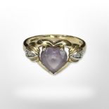 A 14ct yellow gold heart shaped ring, size N/O CONDITION REPORT: 2.9g.