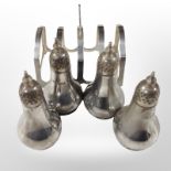 A silver five-bar toast rack, Birmingham marks, length 7.