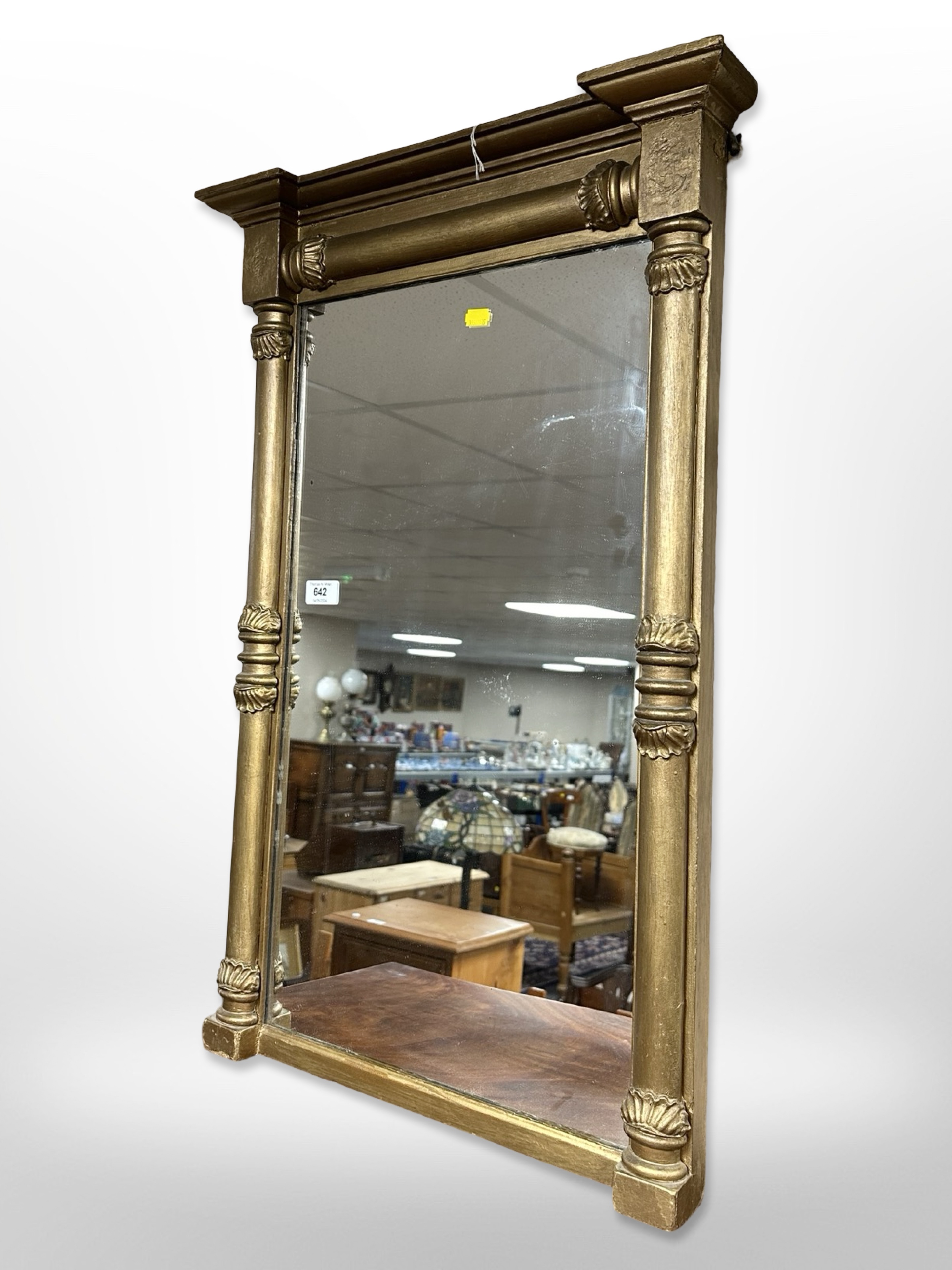 A Regency style gilt gesso pier glass mirror,