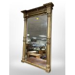 A Regency style gilt gesso pier glass mirror,