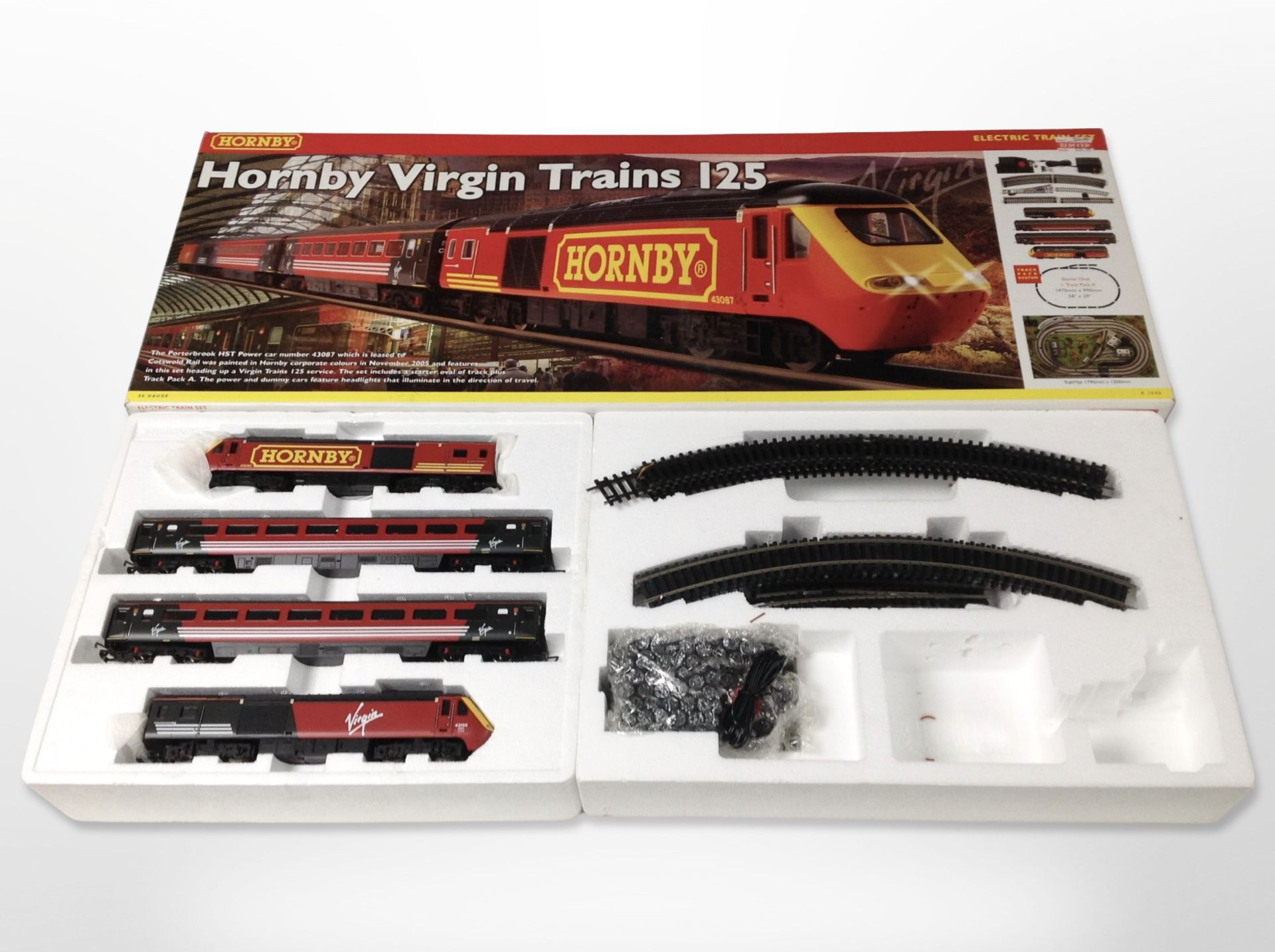 A Hornby Virgin Trains 125 00 gauge electric train set, in box (lacking plug).