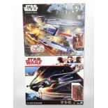 Two Hasbro Disney Star Wars models, Rebel U-Wing Fighter and Kylo Ren's Tie Silencer, boxed.