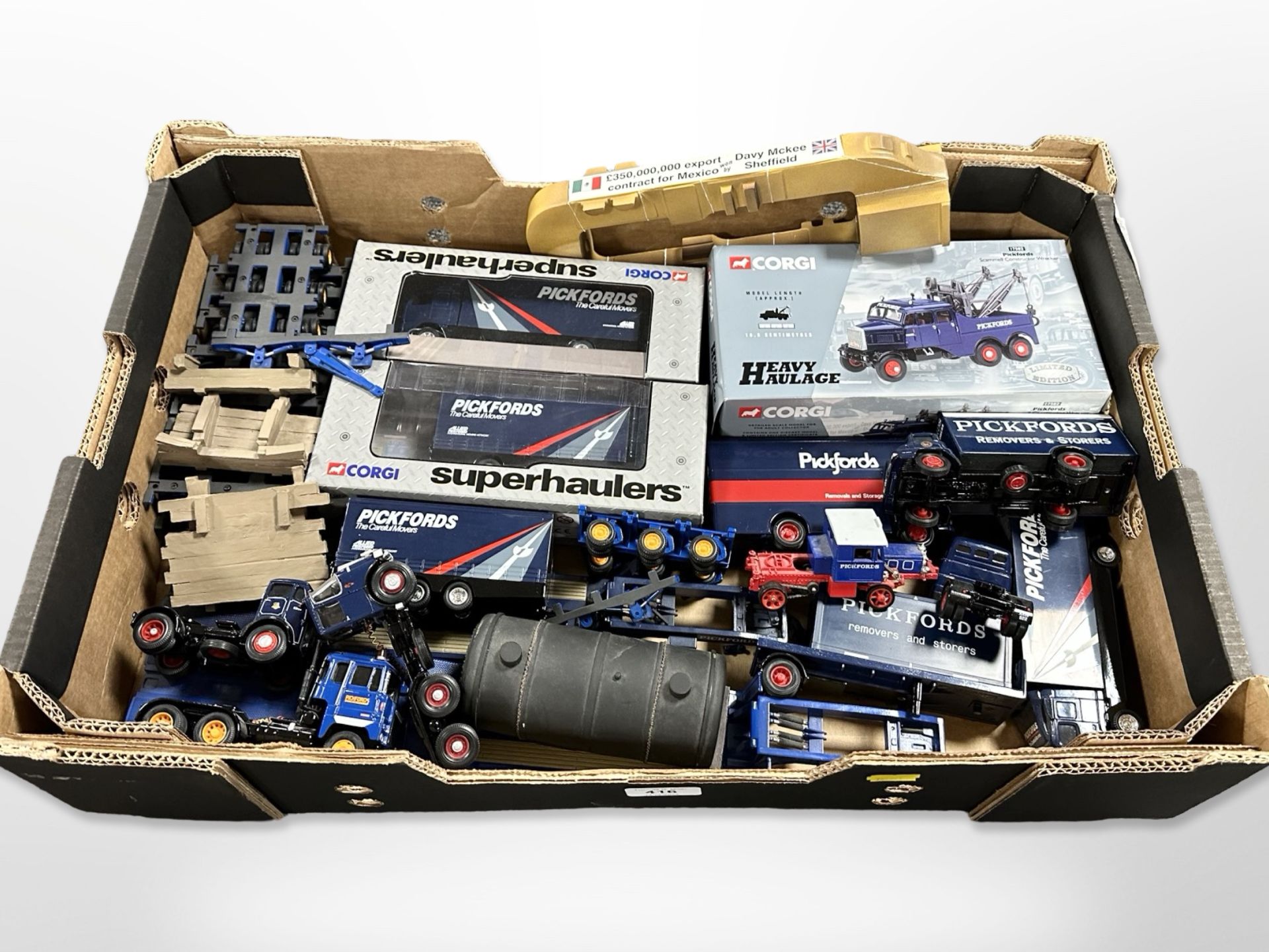 A collection of Corgi die-cast models including Super Haulers, Pickfords wagons, etc.