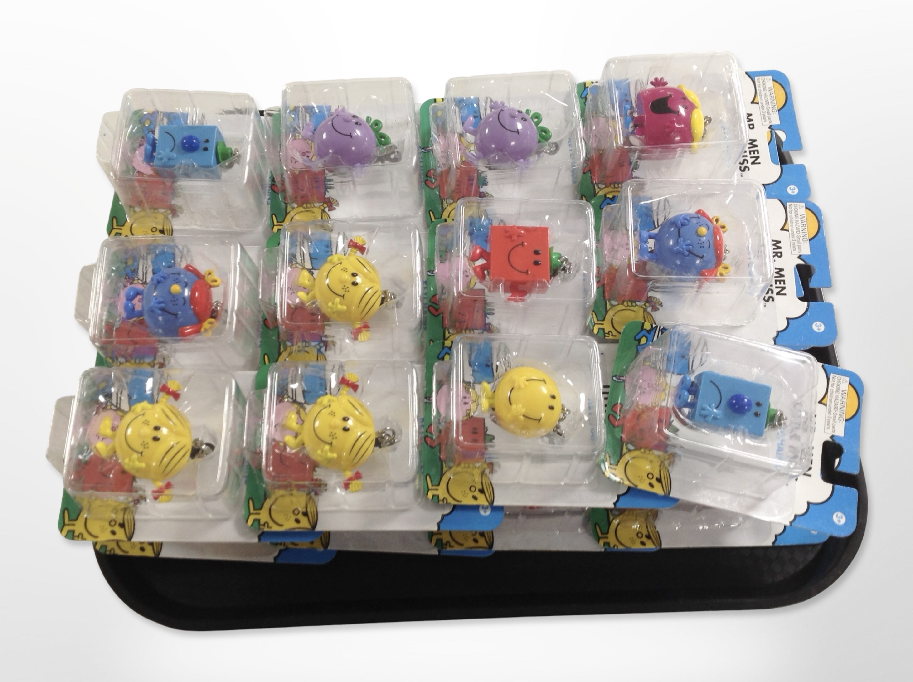 24 Mr Men keychains, boxed.