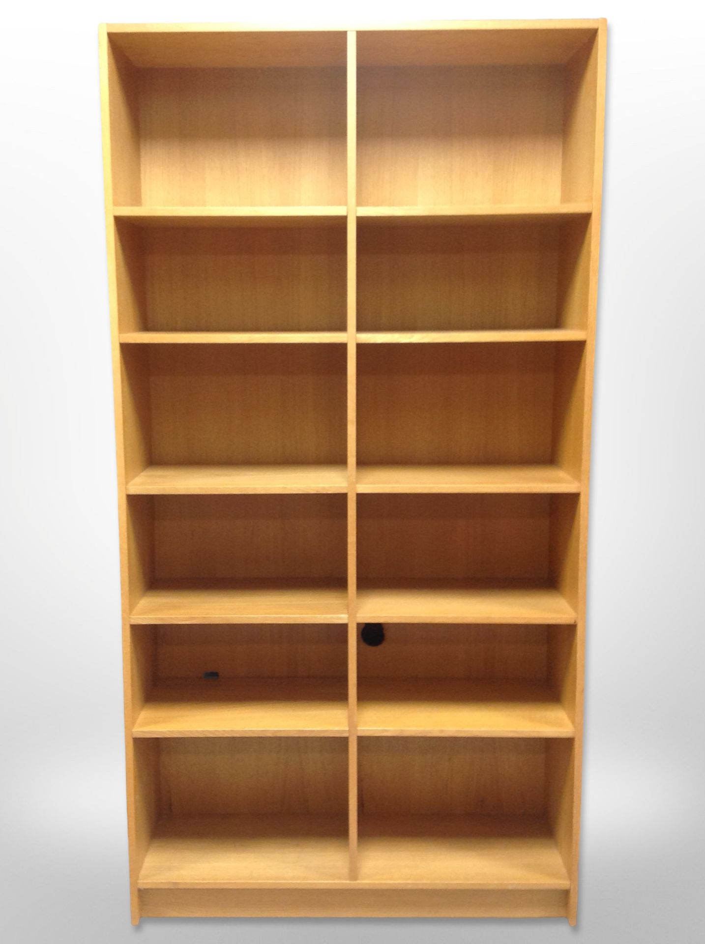 A Danish oak veneered open bookcase,