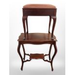 A reproduction mahogany two-tier occasional table,