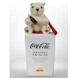 A Coca-Cola polar bear cub bear, manufactured by Steiff, in box, limited edition of 10,000 pieces.