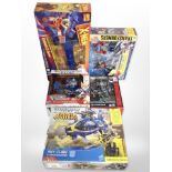 Five Hasbro Transformers figurines, boxed.