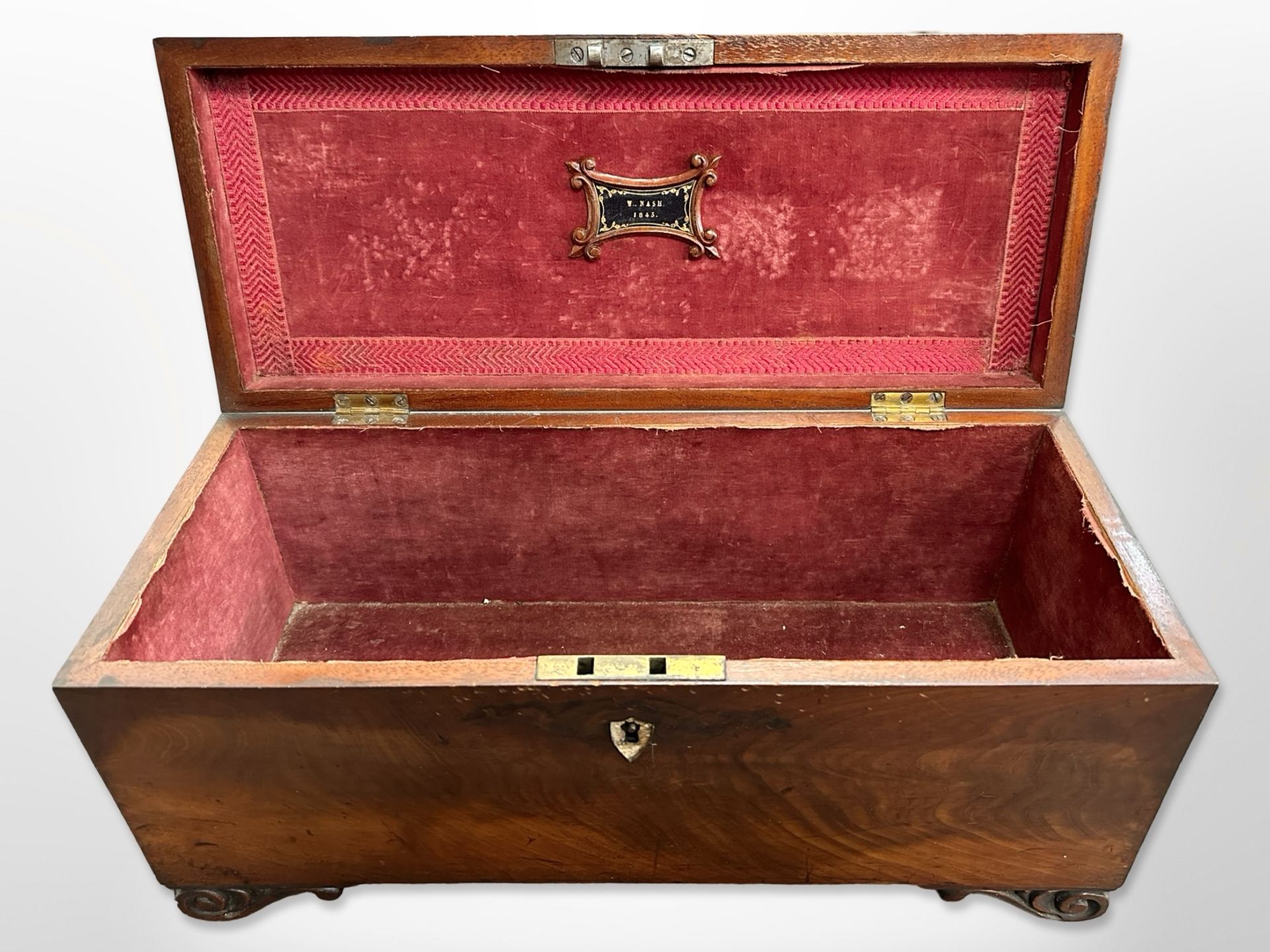 A Victorian mahogany box, width 46cm. - Image 2 of 3