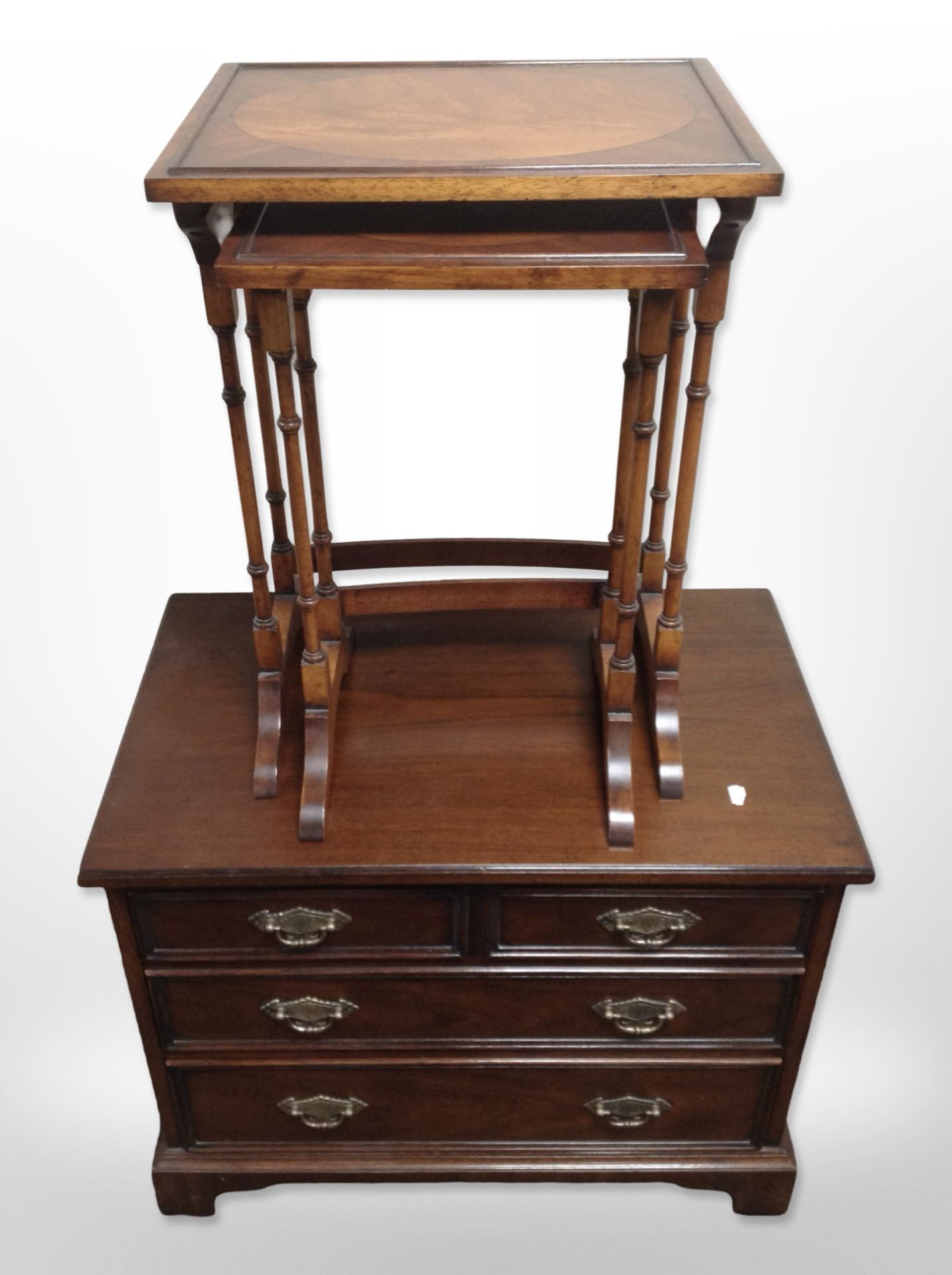 A reproduction mahogany entertainment cabinet with dummy drawers,