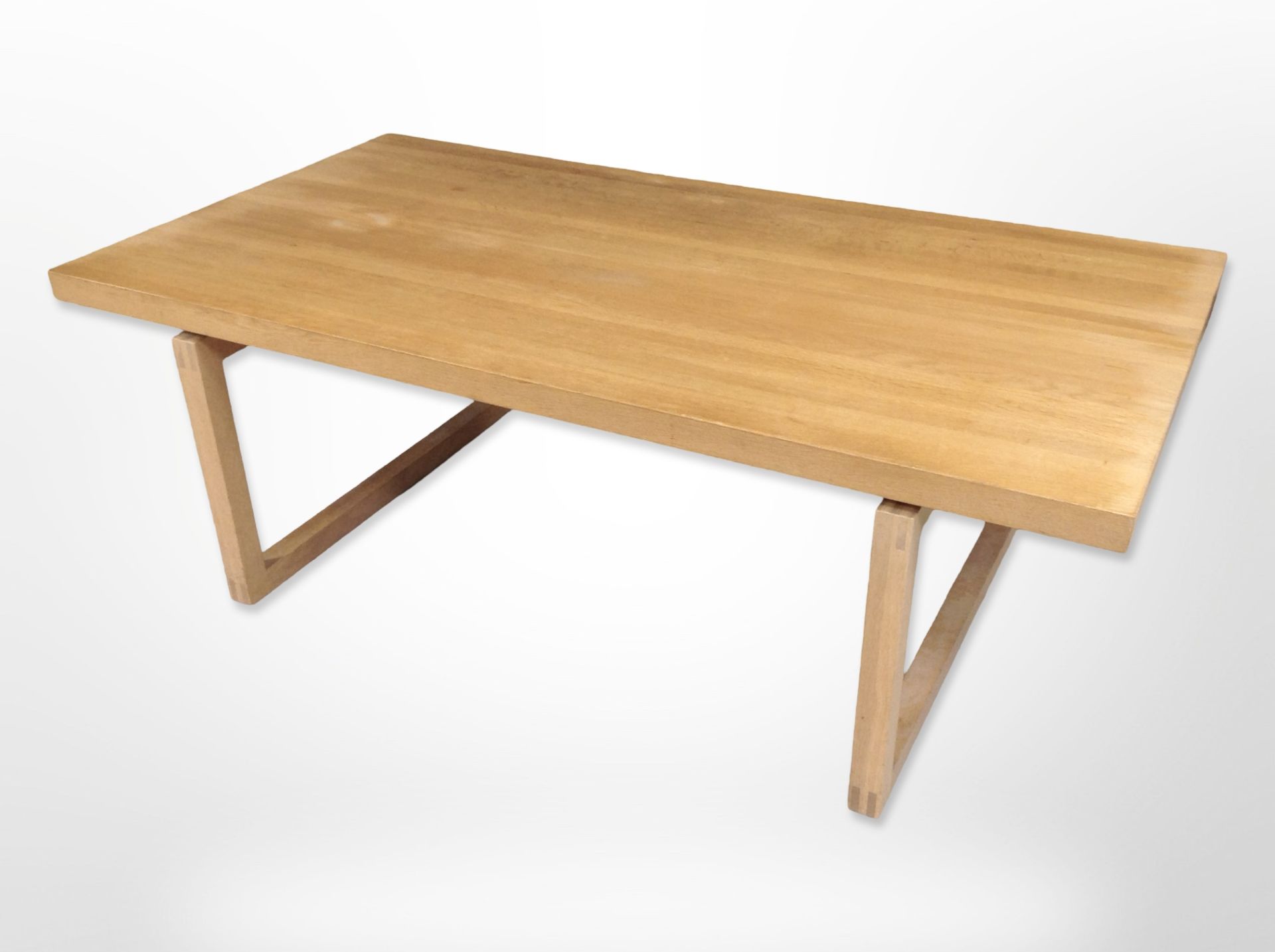A contemporary oak rectangular coffee table,