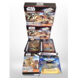 Six Hasbro and Galoob Star Wars Micro Machines figurines, boxed.