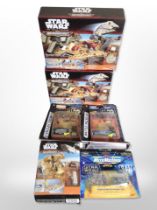 Six Hasbro and Galoob Star Wars Micro Machines figurines, boxed.