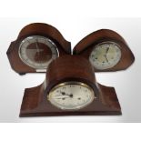 An early 20th century Smiths eight day mantel clock plus two other examples,