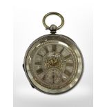 A Victorian silver pocket watch, Birmingham 1876.