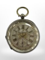 A Victorian silver pocket watch, Birmingham 1876.