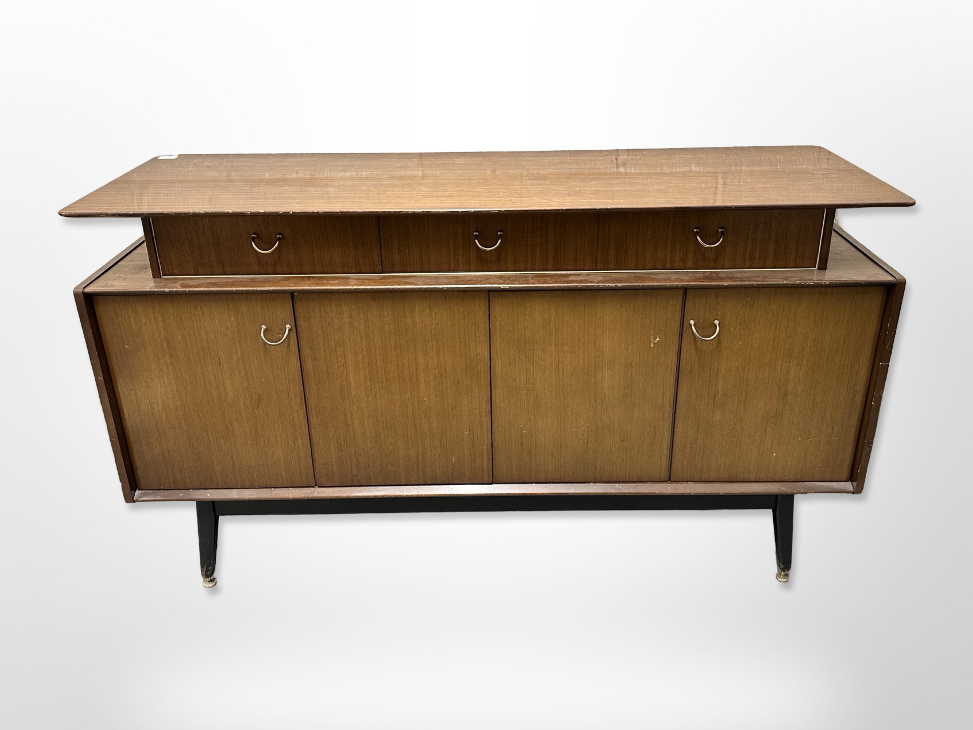 A mid century G-plan Librenza Tola sideboard, width 148.5 cm, height 85 cm depth 45.5 cm.