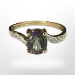 A 9ct yellow gold synthetic stone ring, size O CONDITION REPORT: 2.1g.