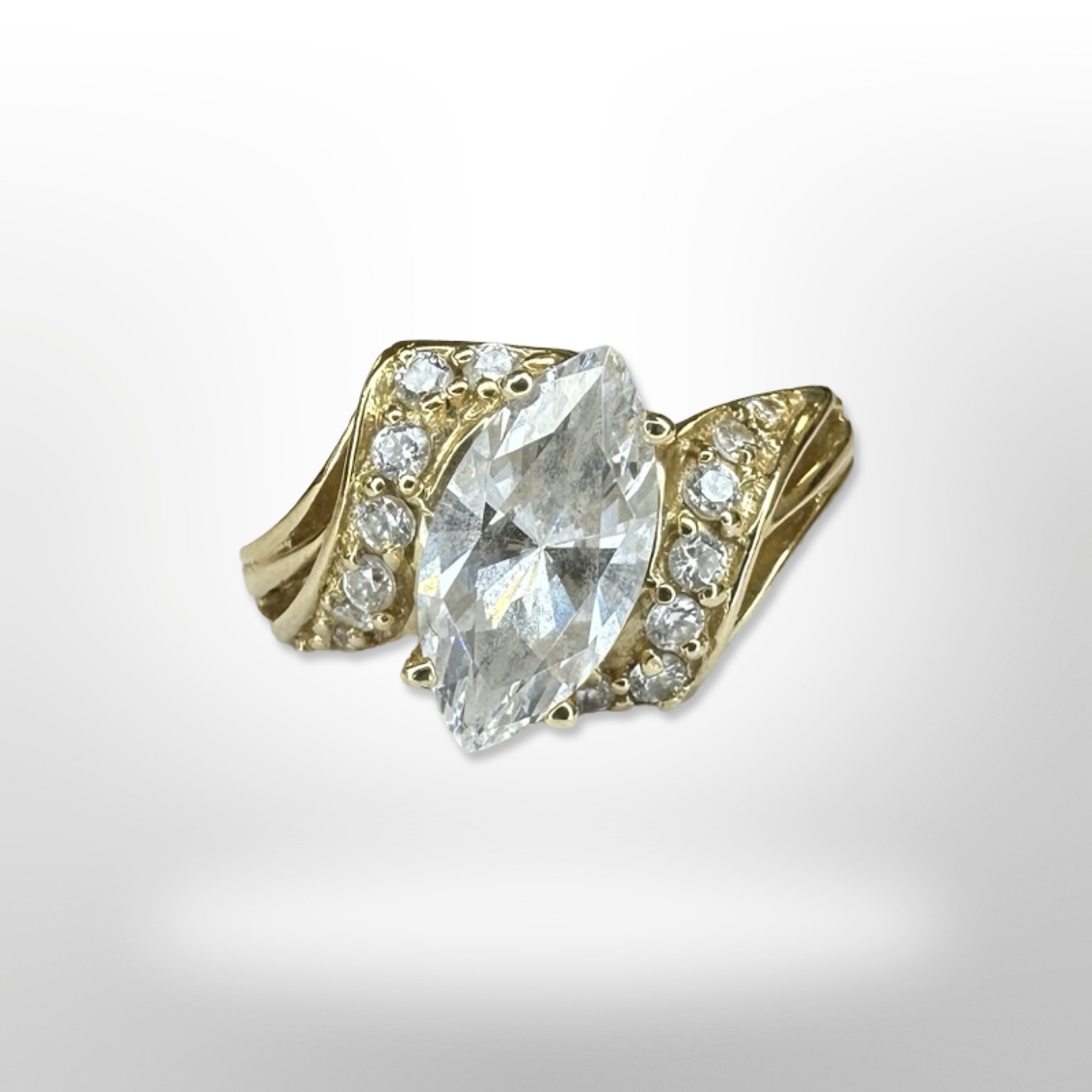 A 14ct yellow gold zircon cluster ring, size O CONDITION REPORT: 4.6g.
