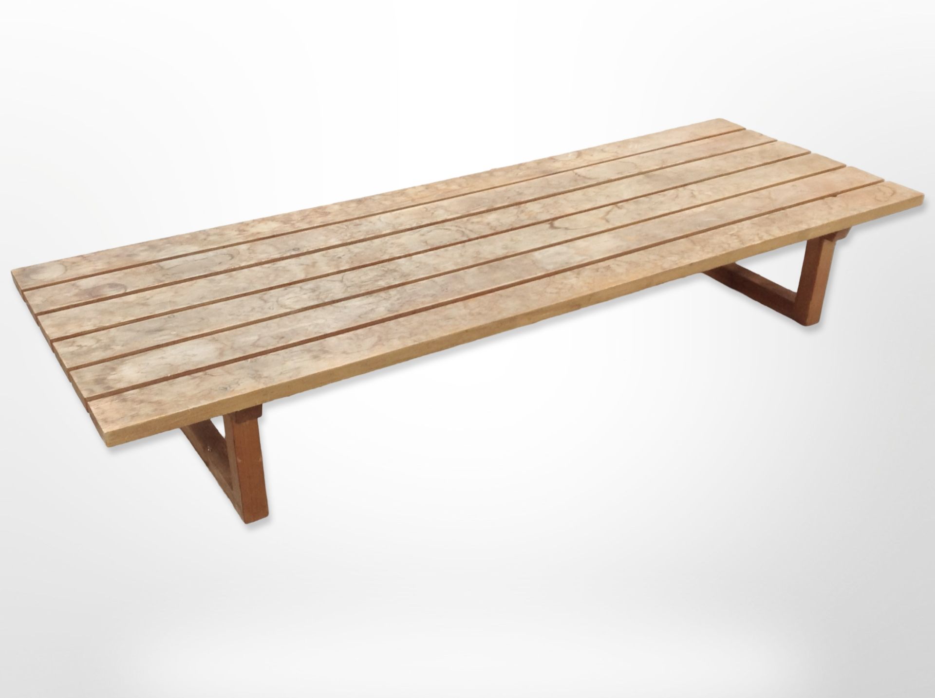 A pine low rectangular coffee table,