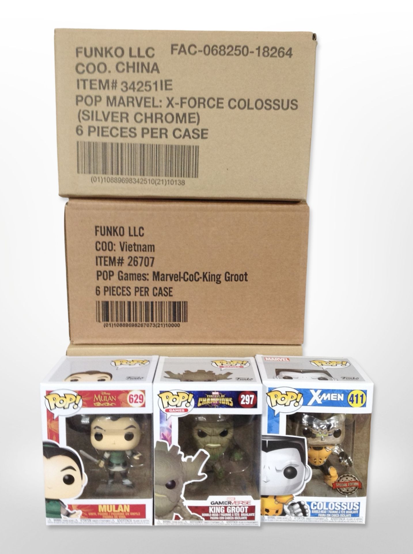 18 Funko Pop! figurines to include Disney's Mulan, Marvel King Groot,