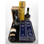 Two bottles of Blandy's madeira, further bottles of Dow's vintage port 2000, Fonseca port, etc.