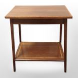 An Edwardian mahogany and satin wood banded two tier occasional table,
