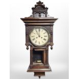 A mahogany 8-day wall clock (as found), height 87cm.