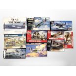 Ten Revell, Air Fix and other aircraft scale modelling kits, boxed.