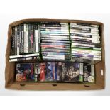 A quantity of Xbox and Xbox 360 videogames.