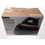 A Beldray steam iron in box.