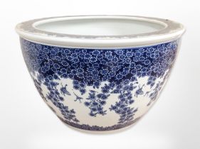 A large contemporary Chinese porcelain jardiniere,