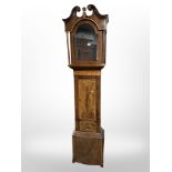 An early-19th century mahogany and satinwood-inlaid longcase clock case, height 225cm.