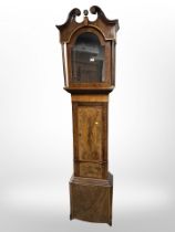 An early-19th century mahogany and satinwood-inlaid longcase clock case, height 225cm.