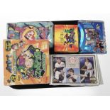 Five packs of trading cards including Genio, Duel Masters, etc.