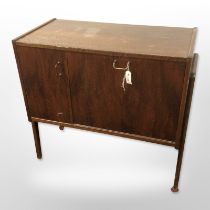 A 20th-century Danish teak and ply fall-front entertainment cabinet,