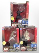 Three Thinkway Toys Star Episode I figures (packaging as found)